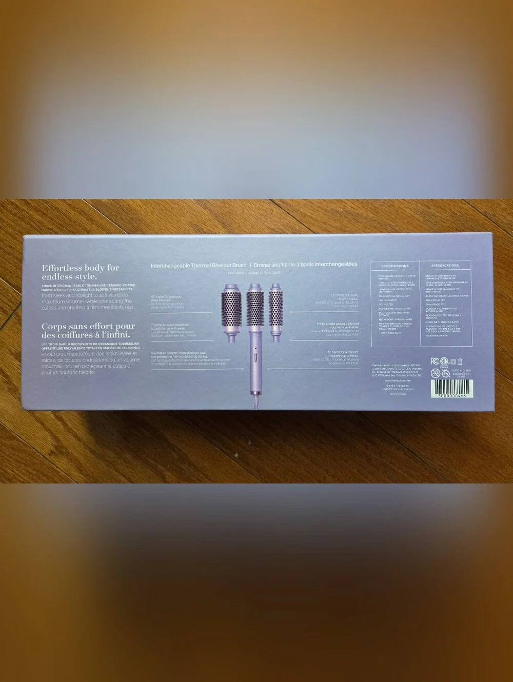 NIB MONAT Interchangeable Thermal Blowout Brush Set - Silver